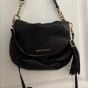 Michael Kors Black Crossbody Bag with Gold Accents